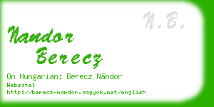 nandor berecz business card